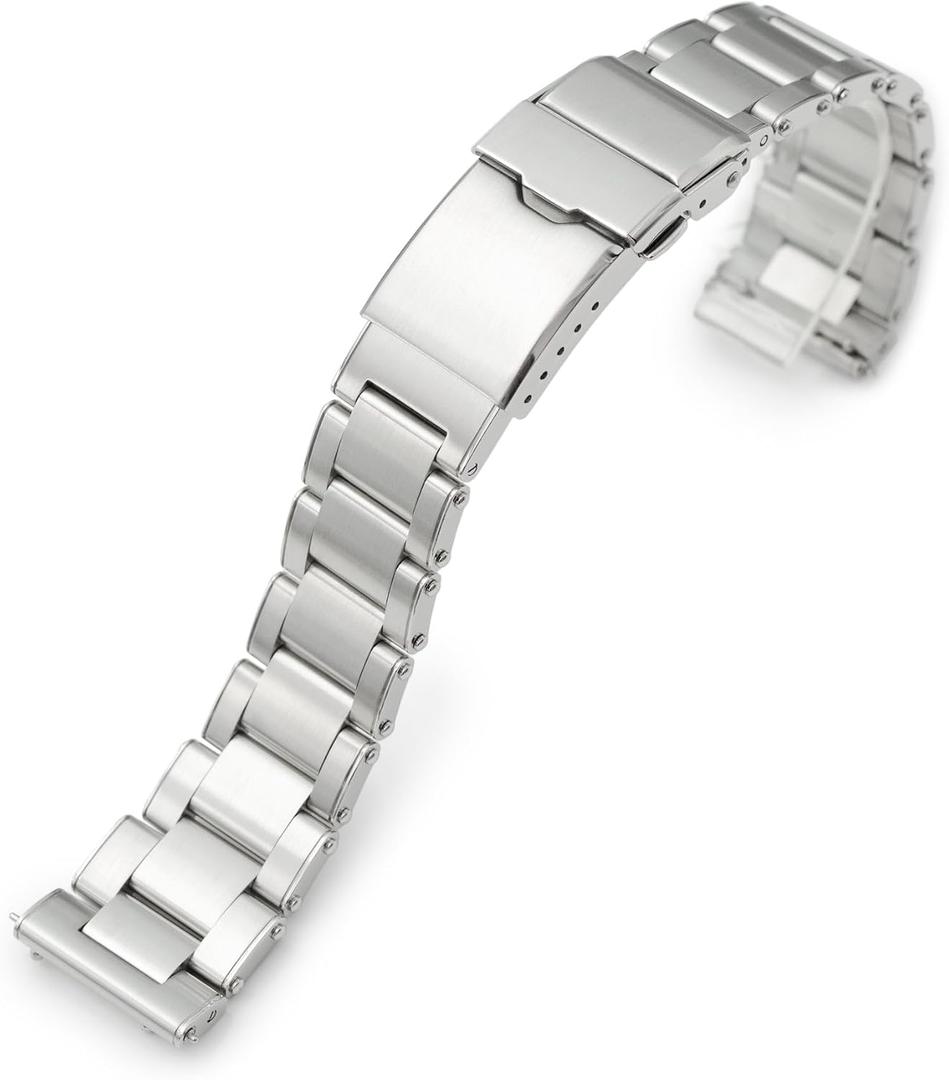 MiLTAT 20mm Metabind II Pull-Twist Quick Release Metal Watch Band Straight End Baton Clasp (tool-free version)