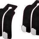 2 x Double Car Headrest Hooks - 2 Pack Car Seat Hooks for Purses, Bags Grocessories, and Handbags, Sturdy&Easy to Use, Car Back Seat Organizers Car Accessories (Black)