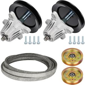 42 inch Deck Rebuild Kit 918-04822 Spindle Assembly Fit for Cub Cadet LTX1040 LTX1042, for Craftsman LT2000 LT1500, Includes 618-04889 Spindles 918-04950, Pulleys 756-04129, 1/2" x 96" Belt 754-04060