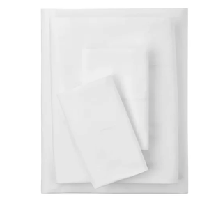 Piece 300 Thread Count White Cotton Blend Percale Bed Sheet Set, King (Size 144x176", 2 Pillow Case 24x30)
