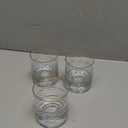 Biandeco Gold Rimed Whiskey Glasses | Set of 3| Handmade Etched Design, Heavy Base Old Fashioned Rocks Tumblers, Unique Lowball Bar Glassware for Drinking, 7 oz