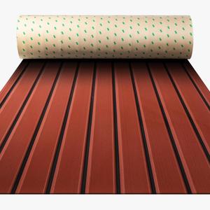 Boat Flooring - EVA Foam Boat Decking - Self-Adhesive Marine Mat Faux Teak Marine Carpet for Boats RV Yacht Kayak 86.6"x43.3"/21.7" (Dark Brown With Black Lines)