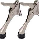 2 Stoppers 4 in Satin Nickel Kickdown Door Stop for Bottom of Door