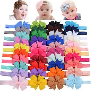 Hairband, Baby Girls Headbands 3Inch 40 Colors Grosgrain Ribbon Hair Bows Choice for Baby Girls Infants Toddler Kids Teens and Children