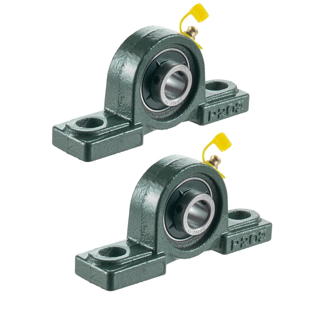 2 Pieces UCP202-10 Pillow Block Bearing 5/8 inch Inside Diameter Set Screw Lock