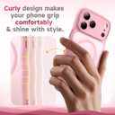 for iPhone 17 Pro Max Case for Women Girls,【Compatible with MagSafe】,【Camera Control】,【Full Camera Protection】, Cute Wave Magnetic Phone Case for iPhone 17 Pro Max,Light Pink