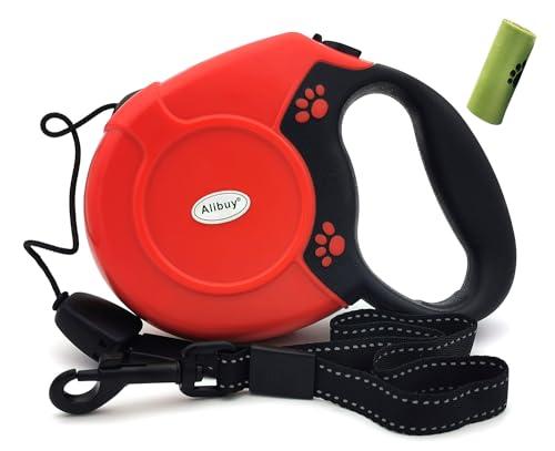 Retractable Dog Leash 26ft 360° Tangle-Free Walking Pet Leashes with Non-Slip Handle for Small Medium Large Dogs,Up to 110 lbs Red