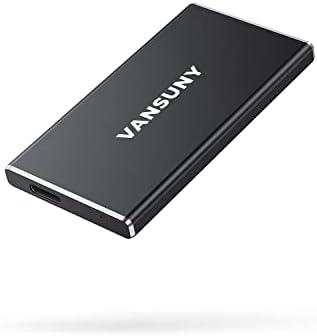 Vansuny 500GB Portable External SSD, USB 3.1 Gen2 450MB/s High-Speed Data Transfer, Metal USB C Mini Portable External Solid State Drive for PC, Laptop, Phones and More