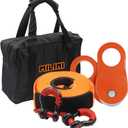 Offroad Recovery Strap Kit, 3" x 30ft Tow Strap+10 Ton Snatch Block Pulley+D Ring Shackles+Bag, 4x4 Winching Accessories