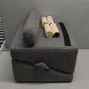 Dog Ramp for Couch, 15.74" Wide All-in-one Split Ottoman Dog Steps for Bed, Solid Wood, Gentle 23 Incline, 15.74" H Foldable Pet Stairs for Large and Small Dogs(Dark Gray)