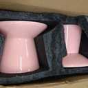 6.2 Inch Extra Wide Elevated Ceramic Cat Bowls, Food and Water Bowl Set for Elder Big Cats Small Dogs, Raised Design for Pet Easy Eating, Protect Cat's Spine Set of 2(Pink)