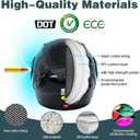 Bluetooth Modular Motorcycle Helmets, DOT Approved Flip Up Full Face Motorcycle Dual Visor Helmet, with Dual Speakers and Microphone, for Adults Men and Women