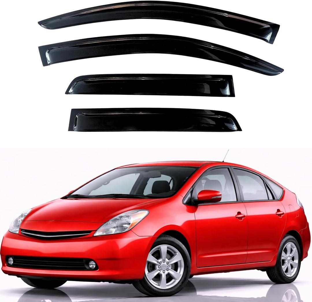 KPY Rain Guards Fit for 2004-2009 Toyota Prius, Out-Channel Window Visors Vent Wind Deflectors 4PC, Car Accessories for 04-09 Prius