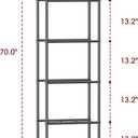 Sakugi Storage Shelves - 6 Tier Shelf Organizer, Sturdy Metal Garage Shelving with Adjustable Leveling Feet, Space-Saving Shelves Organizer for Pantry, Laundry, Kitchen (18" x 12" x 70", Black)