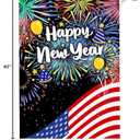 2 x New Years Flag,Happy New Year Garden Flag 28 x 40 Inch Happy New Year House Flag for Greettings or Decoration