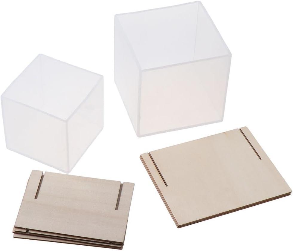 2 Pieces Square Resin Molds,4 Inch,3Inch Large Cube Silicone Molds Transparent Deep Square Casting Molds for DIY Epoxy Casting Craft Making