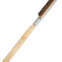 21'' Pizza Oven Brush with Scraper, Brass bristles Pizza Stone Cleaning Brush with Wooden Long Handle Hanging Ring for Outdoor Pizza Oven Accessories (Coconut Bristle Brush)