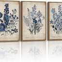 InSimSea Oversized Vintage Botanical Art for Living Room Bedroom,3Pcs, Extra Large French Country Paintings Wall Decor for Home, Cottagecore Farmhouse Grassland Framed Canvas Prints Picture,16x24in