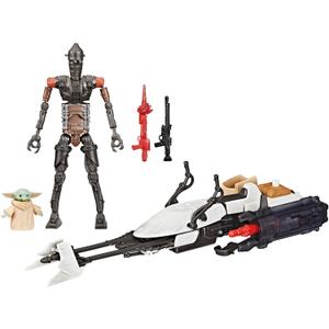 STAR WARS Epic World of Action IG-11 & Grogu Speeder Bike, 4-Inch Scale Action Figures & Vehicle, Toys for Boys & Girls Ages 4+