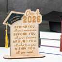 2 x Graduation Decorations, Graduation Gifts for Class of 2026, Graduation Quote Wood Sign Desk Decor, Positive Behind You All Your Memories Wood Plaque with Stand Desk Decoration Grad Gift