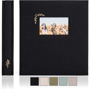 Photo Albums for 4x6 photos Holds 500 - Premium Photo Album with 500 Picture Pockets - Acid Free Photo Album for Wedding, Birthday, Baby (Black With Window)