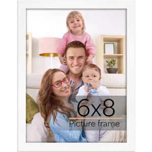 Giftgarden 6x8 Picture Frame White, 6 by 8 Thin Photo Frame for Wall Tabletop Display, Single