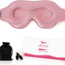 Sleep Eye Mask for Men Women, Sleeping Mask for Side Sleeper, Travel Blackout Night Blindfold Eye Shade Cover with Adjustable Strap (Pink)