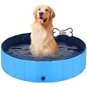 Dog Pool Foldable pet Pool Dog Swimming Pool pet Swimming Pool PVC Non-Slip for All Kinds of Pets (32x8in)