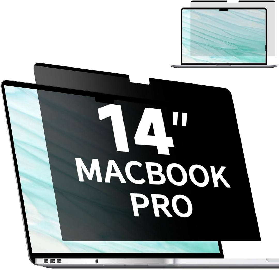 Magnetic Privacy Screen for 14 Inch MacBook Pro (2021-2025, M1, M2, M3, M4, M5, Pro, Max), Removable Matte Laptop Privacy Screen Anti Glare Blue Light Filter, Anti-Spy for Mac 14.2'' Computer