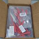 Sabary 40 Pcs Handle Silverware Stainless Steel Sets for 8 Flatware Cutlery with Colored Handles 8 Dinner Knife, 8 Dinner Fork, 8 Salad Fork, 8 Dinner Spoon, 8 Dessert Spoon for Home(Red)