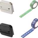 Mini Ceramic Box Cutter with Christmas Gift Wrapping Tape, 2 Safety Ceramic Blades, Small Packaging Cutter for Holiday Gift Boxes, Crafts & Office 2/6/10 Rolls Tape Options