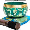 Tibetan Singing Bowl Set - Authentic Handcrafted Mindfulness Meditation Holistic Sound 7 Chakra Healing by Himalayan Bazaar (Turquoise)