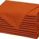 COTTON CRAFT Harvest Cloth Napkins - Set of 12 Soft 100% Cotton Slub Fabric Napkins - Mitered Corners - Fall Thanksgiving Holiday Table Dinner  Durable Reusable -17x17- Harvest Orange Pumpkin Spice