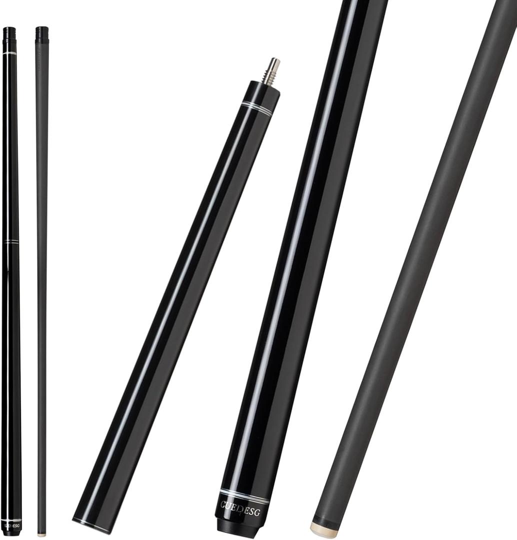 Carbon Fiber Break Cue Pool Stick,3 Piece Breaking Cue Stick,Low Deflection Jump Break Cue,13mm Pro Tip with PU Bag (25oz_Black)