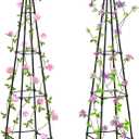 Garden Trellis for Climbing Plants Outdoor, deaunbr Plant Support Tower Obelisk Trellis 63'' Garden Trellises for Vines, Flowers, Indoor Potted Plant, Rose, Cucumber, Tomato, Pea, Clematis (2 Pack)