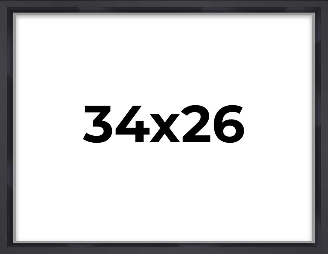 26x34 Shadow Box Frame Contemporary Black | 3/4" Depth of Usable Space| Interior Size 26x34 or 34x26 Inches| UV Resistant Acrylic, Acid-Free Backing, Wall Hangers | Made in USA