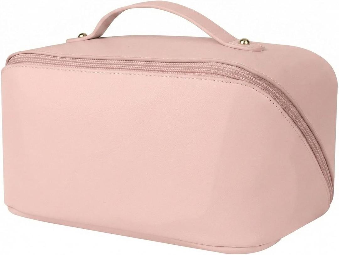 Large Capacity Travel Cosmetic Bag - Portable Makeup Bags for Women Waterproof PU Leather