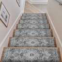 OJIA Stair Treads Non Slip Stair Runners for Wooden Steps Indoor, 15PCS 8"x30" Rubber Backing Carpet Treads for Wood Stairs Staircase Step Treads for Kids & Dogs, Stair Covers Safety Mats