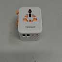 TESSAN Universal Power Adapter, International Travel Adapter with Extra 2 Prong AC Outlet, 4 USB Ports (2 USB C), Worldwide Plug Adaptor for US to Europe Italy UK Australia Ireland (Type C G A I)