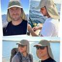 Mens Sun Hat with Breathable Mesh Sun Hats for Men Sun Protection Fishing Hat with Neck Flap for Hiking Cycling (Light Beige)