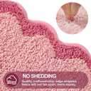 ORTIGIA Long Cute Scalloped Bathroom Rugs Runner, Fun Candy Pink Plush Microfiber Scallop Bath Mats Non Slip Washable Quick Dry Absorbent, Rug Carpet for Bathtub Sink Laundry Room Bedroom, 17x47