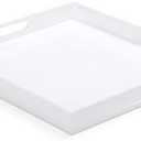 Amazon.com | ATOZONE White Modern Acrylic Ottoman Tray with Cutout Handles 20x20 Inch Over-Sized Serving Tray Organizer Rubber Boot Tray Decorative for Living Room Bedroom,Bathroom and Entryway Kitchen: Serving Trays