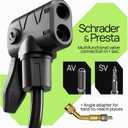 Bike Pump Floor, Advanced Bike Tire Inflator, Bicycle Hand Air Pump with Dual Presta and Schrader Valves, Handheld Pump, Suitable for Road and Mountain Bikes, Baby Stroller, Balls