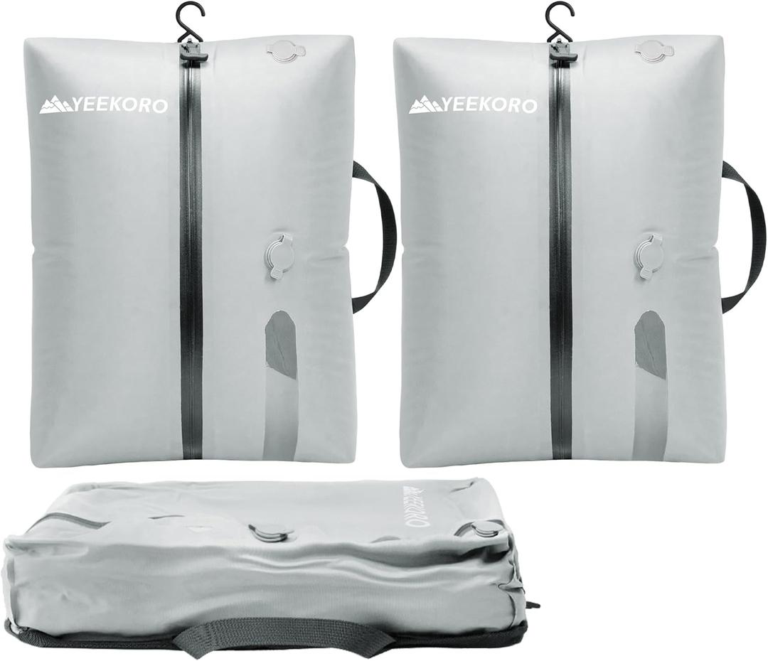 Vacuum Bags for Travel, Professional IP67 Reusable Vacuum Compression Bags for Travel Suitcases and Backpack, Durable Space Saver Bag (2 PACK, No Pump)