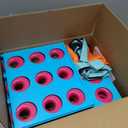 GADFISH Giant 4 in A Row - 2.6FT Tall Outdoor Connect 4 Perfect for Indoor & Outdoor Use, 4-to-Score Giant Game Set for Kids & Adults, with 42 Jumbo Rings & Quick-Release Slider (Blue & Orange)