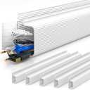 YECAYE 6X15.7 in Under Desk Cable Management,Cable Management Under Desk,Easy Install Self-Adhesive Cable Organizer,Cable Management,No Screw Cable Management Kit for Home & Office,Child & Pet Proof (White)