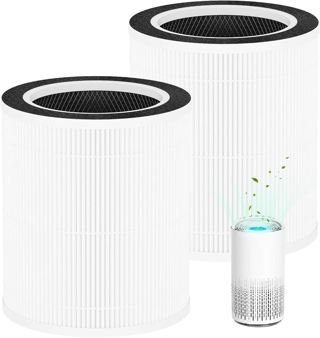 VK-6067B H13 True HEPA Replacement Filter, Compatible with HOKEKI VK-6067B and Vremi Air Purifier, 3-in-1 H13 Grade True HEPA and Activated Carbon Filter, 2Pack