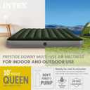 Intex 64109E Dura-Beam Standard Prestige Air Mattress - Fiber-Tech Queen Size 10in Bed Height 600lb Weight Capacity Pump Sold Separately