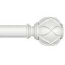 KAMANINA Curtain Rod 32 to 58 Inch(2.6-4.8Ft), Heavy Duty White Curtain Rods for Windows, 7/8 Inch Single Drapery Rod Adjustable, Decorative Netted Texture End