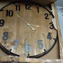 Vantic Farmhouse 30 Inch Extra Large Decorative Wall Clock with Metal Circlee, Oversized Wood Wall Clock with Large Arabic Numeral for Living Room, Bedrooms and Offices, Silent and Battery Operated